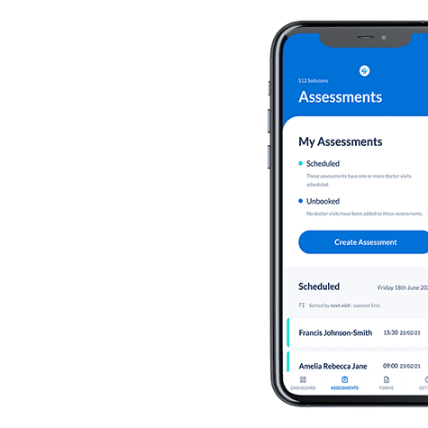 Organising-Assessment-phone Digitised Mental Health Act Forms